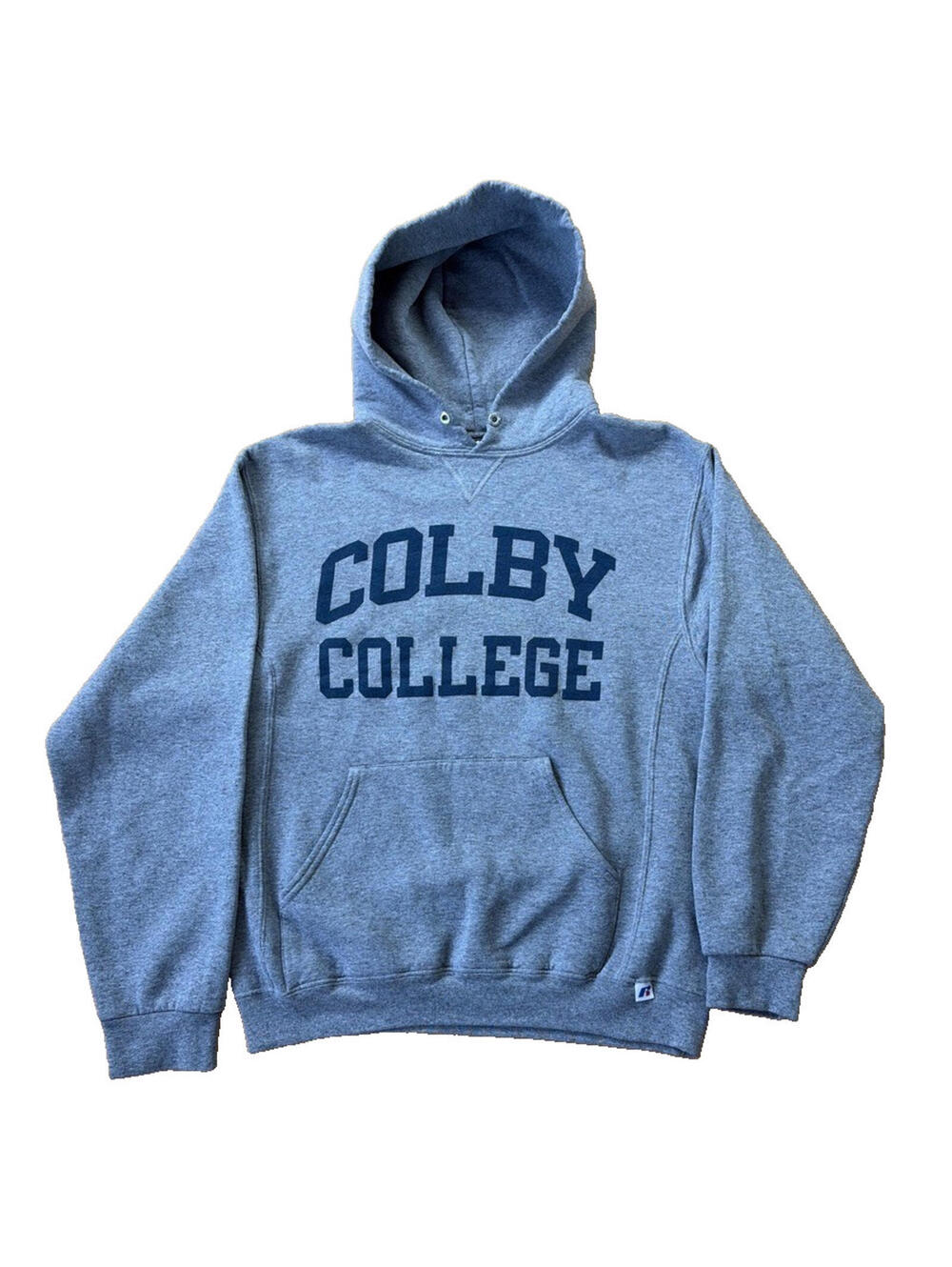 Y2K Gray Colby College Maine Russell Athletic Hoodie Size Medium